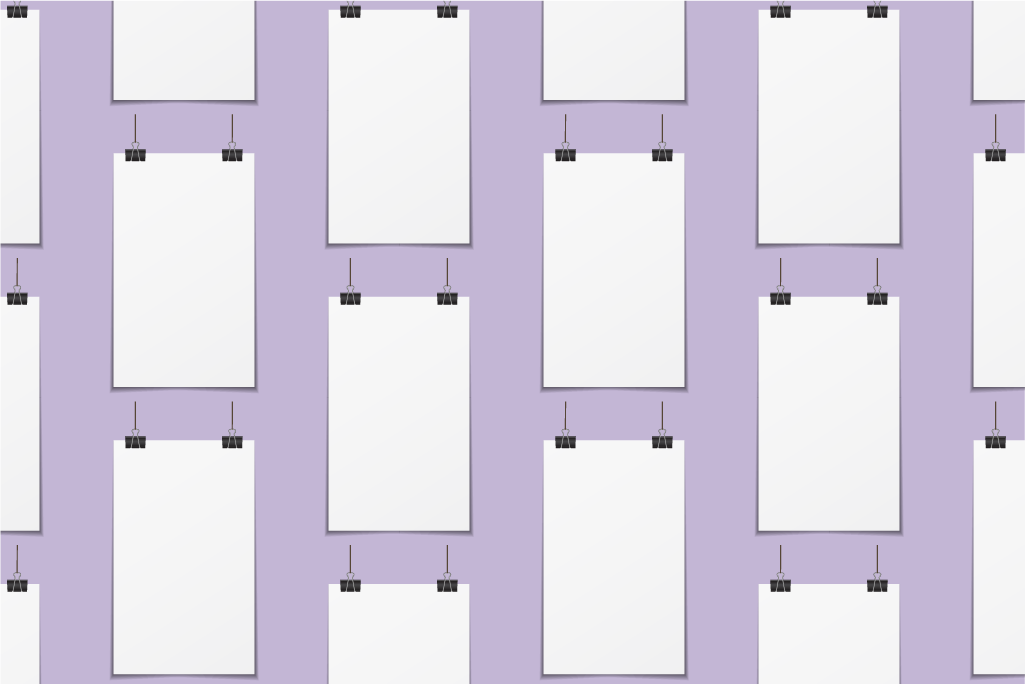 Pattern of white poster boards hanging from clips and wires Educator Resources